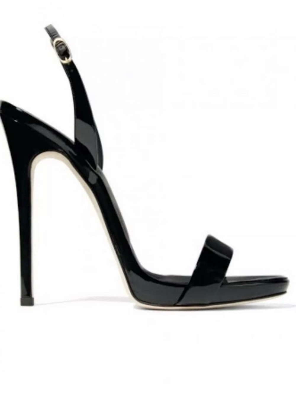Giuseppe Zanotti Black Patent High Heel Slingback Sandals